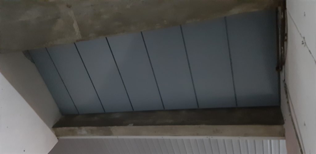 Утепление потолков в арке с устройством облицовки металлокассетами на подсистеме