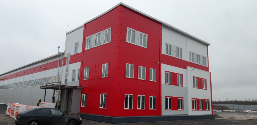 Вентилируемый фасад административно-производственного здания в Лен. области от проекта до мотажа